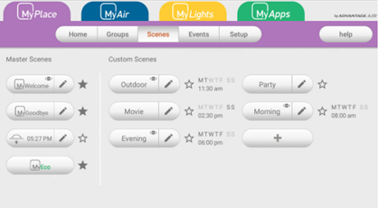 Customising your smart home by using the scenes feature