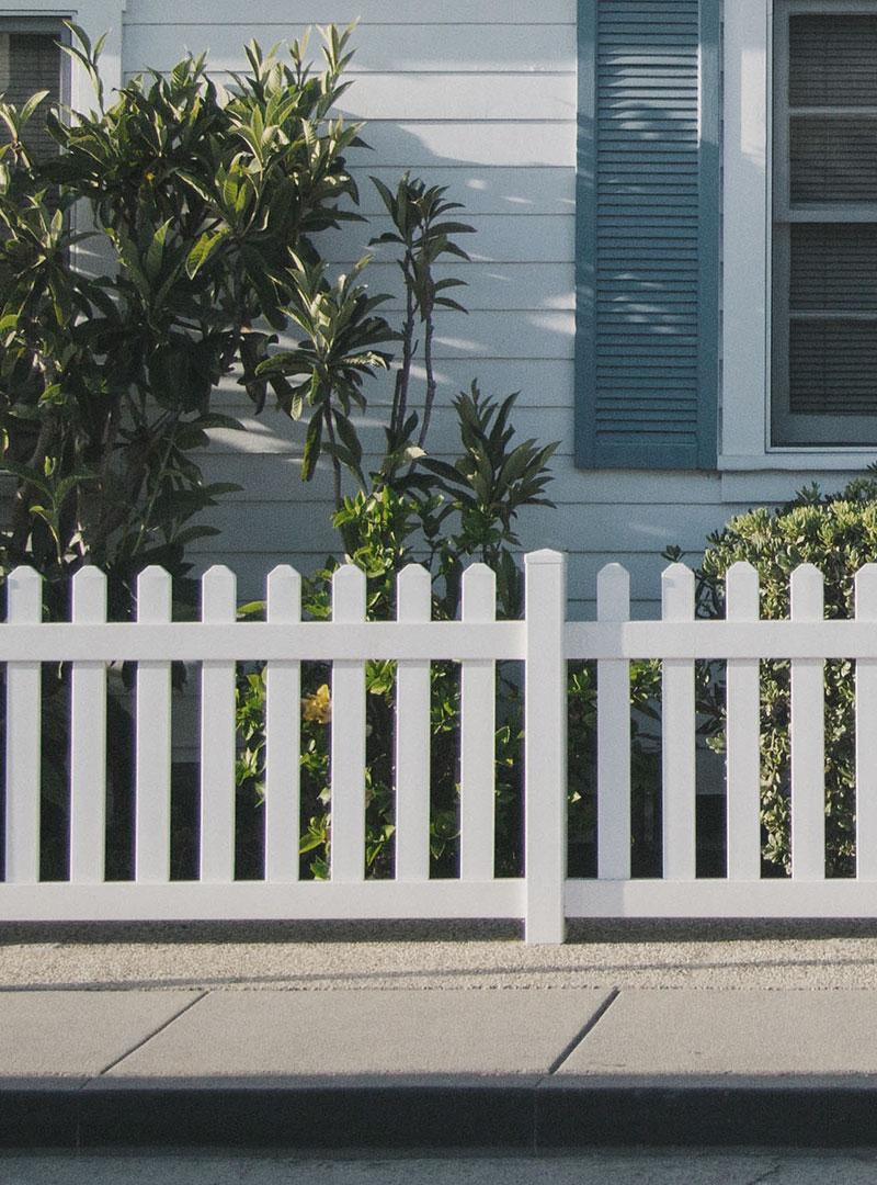 White picket fence.